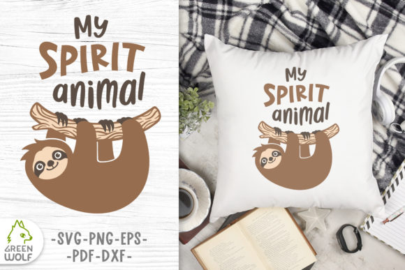 Funny Pillow Svg Design with Sloth