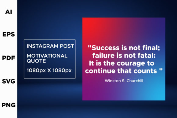 Reviewing Instagram Post with Motivational Quote