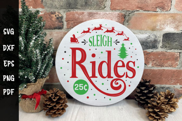 Sleigh Rides - Christmas Round Sign SVG Review