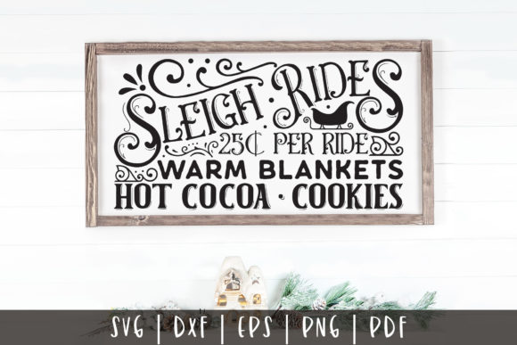 Sleigh Rides Vintage Christmas Sign SVG Review